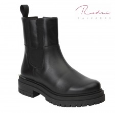 MOTORCYCLE TYPE BOOT IN LEATHER AND PLATFORM. Rodri.